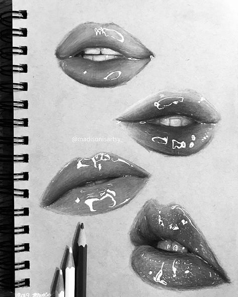 Lip Pencil Drawing, Lips Drawing Realistic, Realistic Lip Drawing, Lips Pencil Drawing, Realistic Lips Drawing, Realistic Lips, Lips Sketch, Pencil Drawing Images, Lip Drawing