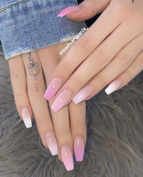 Pink French Fade Nails, Rose Ombre Nails, Ombre Tip Nails, Babycolor Nails, Pink Ombre Nail Designs, Uñas Color Pastel, Wow Nails, Hello Nails, Pink Ombre Nails