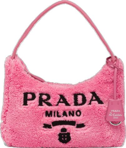 Prada Reedition 2000, Prada Milano Bag, Prada 2000, Prada Re Edition 2000, Fluffy Bag, Prada Pink, Prada Re Edition, Prada Handbags, Cute Bags