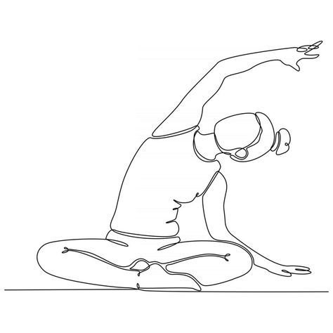 Yoga Graphics Illustrations, Yoga Line Drawing, Yoga Artwork, Yoga Drawing, Yoga Symbols, Yoga Logo, Black And White Cartoon, Human Drawing, Continuous Line Drawing