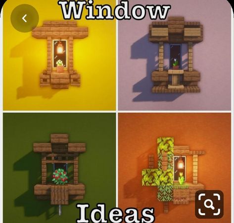 Mc Window Ideas, Minecraft Building Ideas Windows, Minecraft Window Ideas, Windows Minecraft, Minecraft Windows Design, Minecraft Window, Minecraft Build Ideas, Construction Minecraft, Case Minecraft