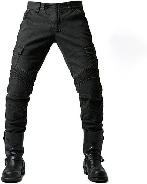 Motorcycle Protective Trousers Men's Motorcycle Jeans Kevlar Jeans, Biker Look, Motorcycle Jeans, Hors Route, Motorbike Accessories, Mens Trousers, Jeans Denim, Denim Jeans, Black Jeans