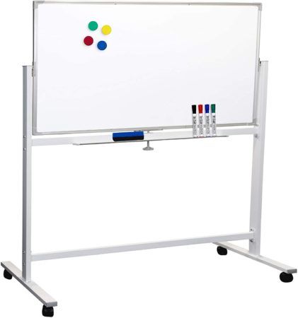 Large 48"x32" White Board on Wheels by Excello Global Products - Work From Home Adviser Whiteboard On Wheels, Rolling Whiteboard, Wheel Board, Mobile Whiteboard, Magnetic Dry Erase Board, Whiteboard Eraser, Writing Area, Magnetic White Board, Writing Space