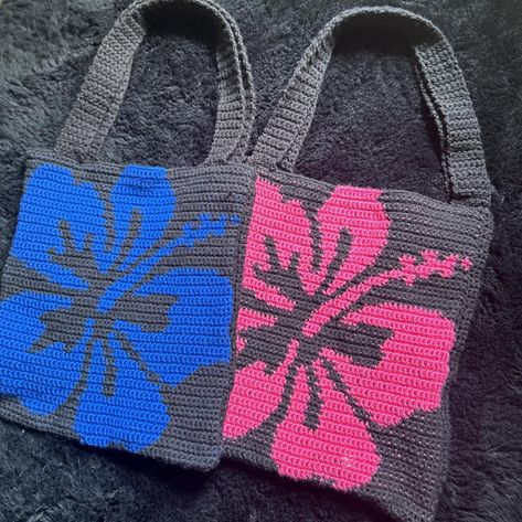 Another project to check off my list! Crochet Hibiscus bags now available for purchase on my Depop😊 #crochet #handmade #crochetbag #hibiscusflower #depopseller #smallbusiness #yarn #crochetaddict #crochetaccessories Hibiscus Flower Outline, Crochet Hibiscus Flower, Hibiscus Flower Tote Bag, Flower Tote Bag, Flower Tote, Flower Outline, Crochet Inspo, Hibiscus Flower, Crochet Handmade