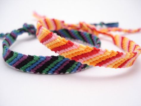 Handmade Friendship Bracelets by KnitsNBits24 on Etsy Candy Stripe Bracelet Tutorial, Candy Stripe Bracelet, Freindship Bracelets, Goodbye Gifts For Coworkers, Sunshine Crafts, Types Of Knots, Making Friendship Bracelets, Friendship Bracelets Easy, Handmade Friendship Bracelets