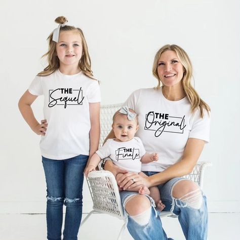 The Original The Sequel The Finale Shirts, Mommy And Me Shirts, Matching Mommy Girl Shirts, Mom And Daughter Tees, Gender Reveal Tees, Mom Gift 👉Click to buy from Etsy Shop :🛒 http://www.EpicFashionUs.etsy.com/listing/1448043486/the-original-the-sequel-the-finale 📌Store Link in Bio Welcome to EpicFashionUS! Its great to see you here! We prioritize one thing here and that is quality and customer satisfaction. 👉Our Tshirts are: -Made from 4.2-ounce cotton -All solid colors are 100% cotton... Mommy And Me Shirts, Girl Shirts, Mommy And Me Shirt, Mom And Daughter, Mommy And Me, Gender Reveal, Mom Gift, Shirts For Girls, Customer Satisfaction