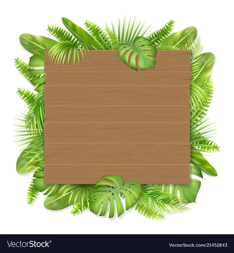 On Leave Sign, Tropical Leaves Background, On Leave, Realistic Illustration, Idee Cricut, Certificate Design Template, School Frame, Leaves Background, Frame Border Design