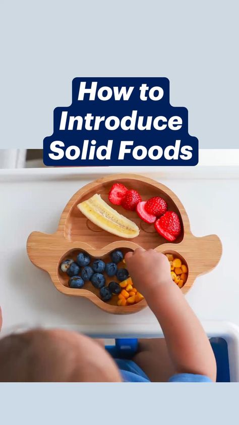 Starting solids with your baby can be overwhelming! These tips from a pediatric registered dietician can help you navigate this phase of development. Introduce Solids To Baby, Baby Solids, Full Fat Yogurt, Starting Solids, Introducing Solids, Organic Baby Food, Morning Snack, Solids For Baby, Iron Rich Foods