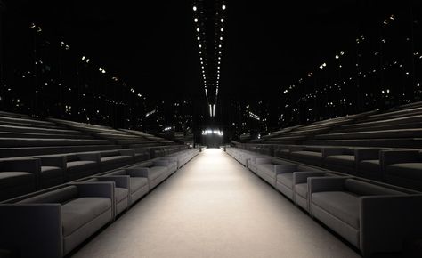 Catwalk tour: the top women's fashion week venues from A/W 2014 | Fashion | Wallpaper* Magazine Fashion Show Design, Catwalk Design, Grey Sofas, Wallpaper Magazine, Fashion Wallpaper, Cat Walk, 2014 Fashion, Stage Design, Ladies Tops Fashion