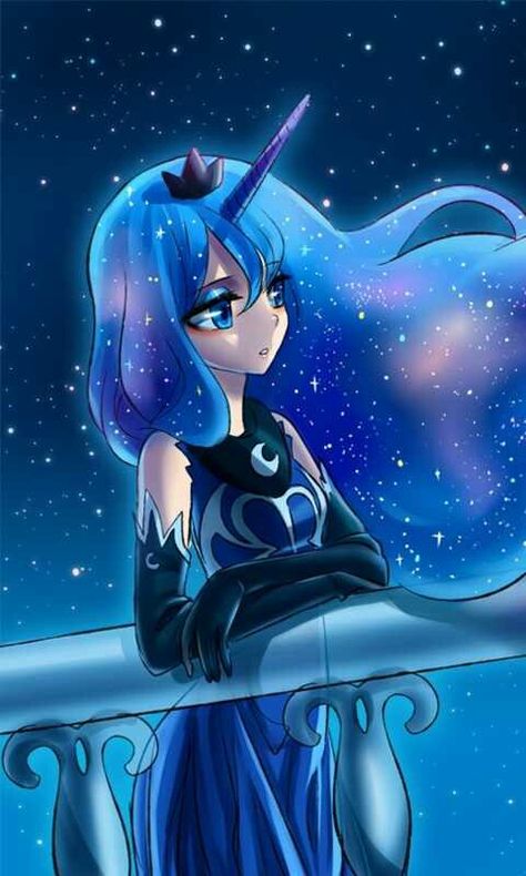 Luna human version ☺ Putri Celestia, Luna Anime, My Little Pony Poster, Celestia And Luna, My Little Pony Princess, Princess Twilight Sparkle, My Little Pony Wallpaper, My Lil Pony, My Little Pony Comic