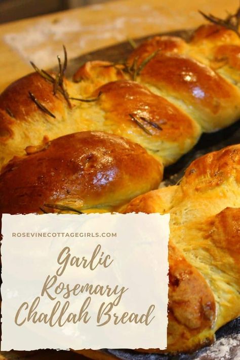 Rosemary Garlic Challah Bread Recipe Garlic Challah Bread, Challah Bread Recipe, Challah Bread Recipes, Bagel Bread, Pav Recipe, Brioche Rolls, Rosemary Garlic, Challah Bread, Sicilian Recipes