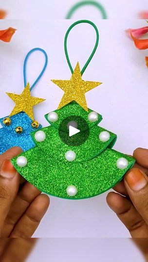 Art Craft Ideas, Ornaments Making, Xmas Tree Ornaments, Foam Paper, How To Make Christmas Tree, Handmade Christmas Tree, Xmas Tree Ornament, Paper Christmas Tree, Christmas Crafts For Gifts