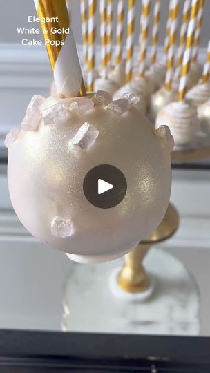 3.7K views · 134 reactions | elegant gold & white cake pops #cake #cakedecorating #cakes #birthdaycake #chocolate #food #dessert #cakesofinstagram #birthday #cakedesign #instafood #baking #foodporn #yummy #cakestagram #homemade #love #sweet #instacake #bakery #cupcakes | Cake By Crystal | Cake By Crystal · Original audio Cake Pops Birthday Cake Flavor, Gold Cake Pops Ideas, White Cake Pops With Gold, Frosted Cookie Cake Pops, Metallic Cake Pops, Finger Dessert, Elegant Cake Pops, Gold And White Cake, White Cake Pops