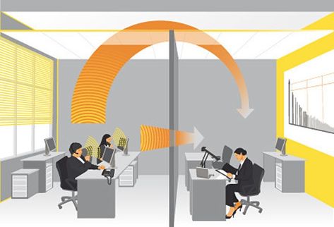 Look at how to improve sound insulation between offices. Desk Dividers, Open Ceiling, Cable Tray, Acoustic Design, Ceiling System, Acoustic Solutions, Suspended Ceiling, Ceiling Tile, Stud Walls