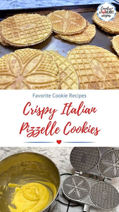 Italian Dinner Ideas, Pizzelle Maker, Pizzelle Cookies, Pizzelle Recipe, Dessert Pasta, Heart Recipes, Recipes Italian, Food Cookies, Crispy Cookies