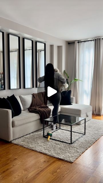 J I H A N on Instagram: "*Items can be found in my storefront through the link in bio under “My Home Finds”*⬇️ Here’s how I made apartment upgraded to my NYC living room with a few changes. Im a firm believer that making small tranformations in your apartment/home decor can make the world of difference in your space feeling more cozy and efficient. I got all home decor items from amazon (strip lights, down pillow inserts, pillow covers, and knit throw blanket). Feel free to incorporate some of these apartment upgrade ideas into your living space! . . . #apartmentmakeover #apartmentupgrades #apartmentupdates #apartmentupgradeideas #amazonhomefinds #amazonhomedecor #beforeandafter #beforevsafter #diyhomedecor #apartmenttransformation #hometransformation #renterfriendly #Livingroomin Minimalist Apartment Decor Ideas, Trailer Living Room Ideas Single Wide, Efficiency Apartment Ideas, Rental Home Decorating, Nyc Living Room, Appartment Decor Ideas, Decorating A Small Living Room, Small Living Room Decorating Ideas, Apartment Upgrades