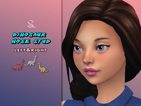 The Sims Resource - Dinosaur Nose Stud Cc Nose Piercing, Sims 4 Cc Nose Piercing, Sims 4 Cc Nose, Bridge Piercing, Sims 4 Piercings, Nose Piercing Stud, Cat Earrings Studs, Crescent Moon Earrings, Open Hoop Earrings