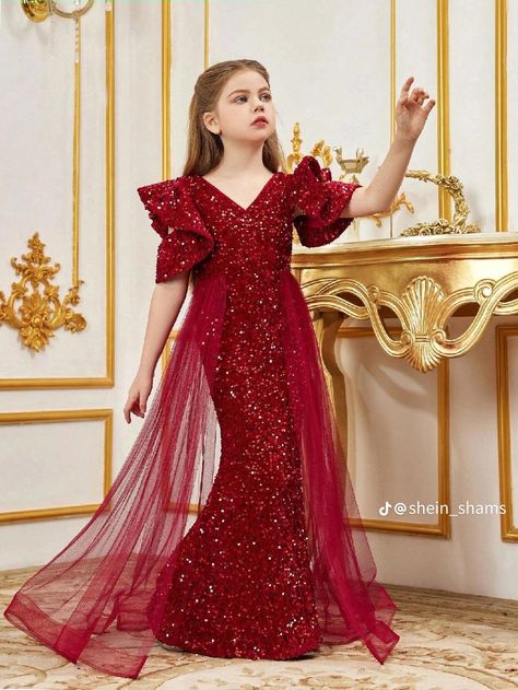 Kids Sweater Pattern, Long Frock Designs, Kids Dress Collection, Modest Dresses Casual, Kids Gown, Red Party, Kids Fashion Dress, Long Frocks