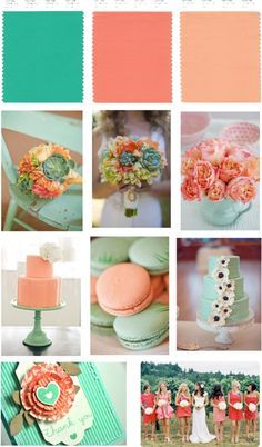 Mint, Peach and Melon. love these colors together! Beach Wedding Colors, Coral Wedding, Mint Wedding, Peach Wedding, Here Comes The Bride, Wedding Color Schemes, Wedding Themes, Color Themes, Copic