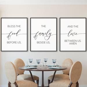 Bless The Food Before Us, Sitting Room Decor, Bless The Food, Dining Room Wall Art, Dining Room Wall Decor, Family Decor, Between Us, Dining Room Walls, Kitchen Wall Decor