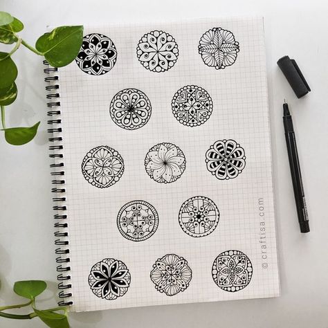 Mandala center pattern ideas❤️ Watch the full video on YouTube. Get practice sheets on: https://craftisa.com #mandala #art #centerpattern #patterns #craftisaart #drawing Mandala Practice Patterns, Mandala Centre Ideas, Mandala Center Pattern, Abstract Mandala Art, Mandala Center Ideas, Small Mandala Drawing Easy, Small Mandala Design, Mandala Art Basic Patterns, Mandala Fillers Patterns