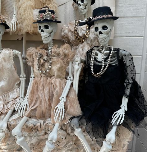 Everyone favorite size Shabby Skeleton is back! Find these 36” fully dressed Shabby Skeletons at this week’s Fern and Twig Fall Friday drop! Join us at 8pm EST! See you then! #skeleton #chicstyle #skeletonchic #shabbyskeleton #halloweendecor #halloween #falldecor #falldecorations #fallstyle #spooky #notscary #upcoming #halloweenline #frontdoor #feathers #handmade #neutral #neutraldecor #hanging #vintagejewelry #vintagehome #vintagestyle #warlock #deskdecoration #glamskeleton #fancy #vintage... Skeleton Ideas, Fall Friday, Small Skeleton, Skeleton Dress, Neutral Decor, Halloween Skeletons, Desk Decor, Fern, See You