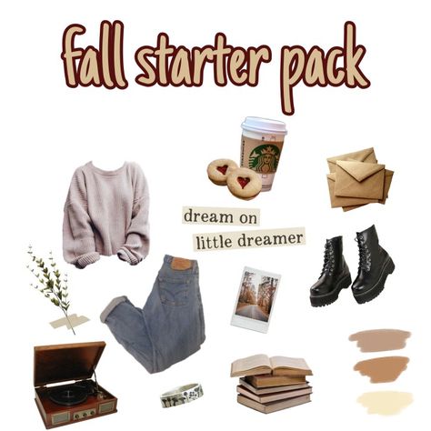 Fall Starter Pack, Aesthetic Board, Fall Items, Fall Aesthetic, Starter Pack, The Dreamers, Quick Saves, Clothes