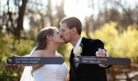 xbox achievement unlocked: obtain a husband/wife Xbox Wedding, Gamer Wedding, Achievement Unlocked, Nerd Wedding, Funny Wedding Pictures, Geeky Wedding, Nerdy Wedding, Geek Wedding, Nerd Love