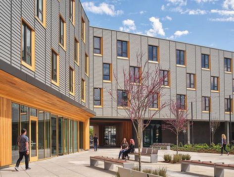 72Foster by Holst Architecture | 2019-10-01 | Architectural Record Multifamily Architecture, Nana Wall, Building Management System, Building Skin, Apartments Exterior, Multifamily Housing, Building Management, Student Housing, Student House