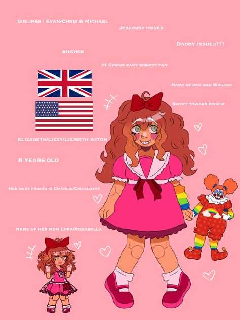 Afton Headcanons, Fnaf Headcanons, British Girl, Elizabeth Afton, Fnaf Gacha, Fnaf Book, Fnaf Oc, Fnaf Fanart, Afton Family