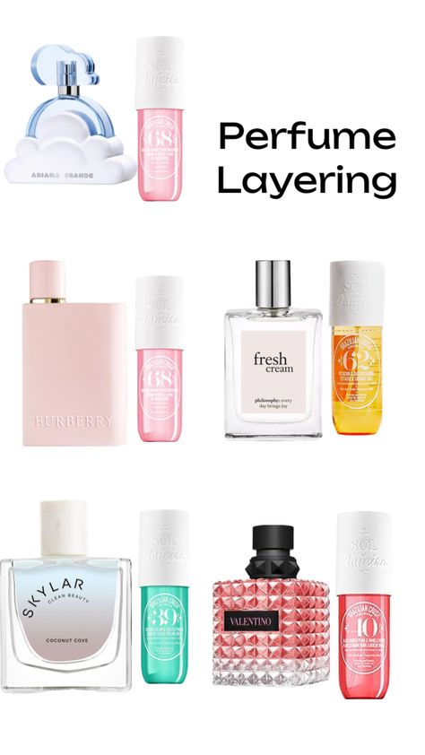 #perfume #layering #perfumelayering #scent #aesthetic #fyp #fypshuffle #home #pages Scent Aesthetic, Aesthetic Perfumes, Perfume Ariana Grande, Perfume Layering, Perfume Hacks, Victoria's Secret Perfume, Womens Body, Ariana Grande Perfume, Fragrances Perfume Woman