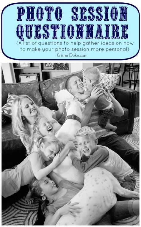 This photo session questionnaire is a great way to get the most out of your family photo session | KristenDuke.com Photography Help, Foto Tips, Photography 101, Take Better Photos, Photography Lessons, Photoshop Action, Foto Art, Photography Techniques, Photography Tutorials