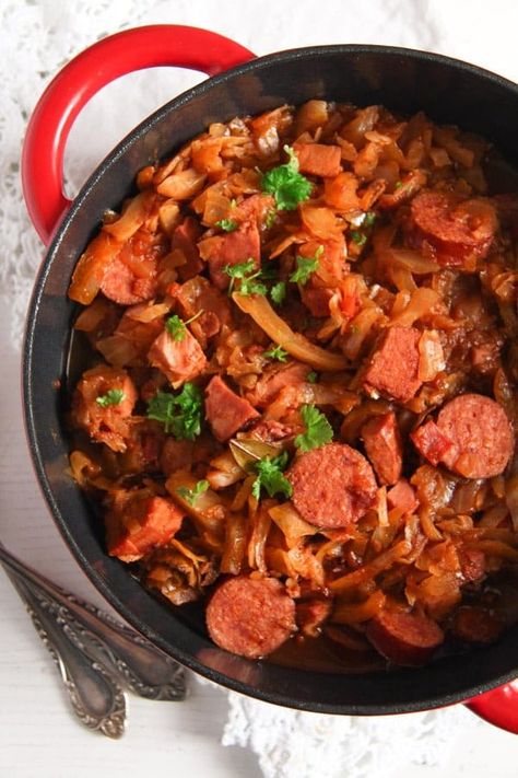 Polish Bigos Recipe, Bigos Recipe, Polish Stew, Hunters Stew, Pork Stew, Spicy Sausage, Fizzy Drink, B Vitamins, Kielbasa