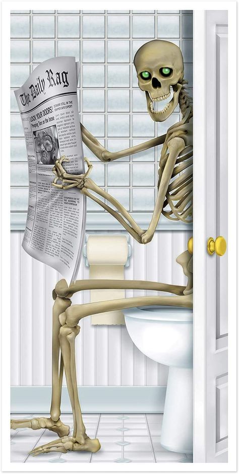 Skeleton Restroom Door Cover Party Accessory (1 count) (1/Pkg) Style Name:Skeleton Restroom Door Cover Creepy Home Decor, Halloween Birthday Party Decorations, Spooky Halloween Party, Scary Costumes, Door Cover, Skeleton Halloween, Birthday Halloween Party, Halloween Costumes For Teens, Halloween Games