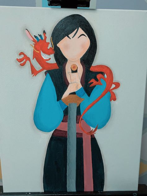 Mulan Painting, Random Doodles, Mediums Of Art, Detailed Art, Pinturas Disney, Mini Canvas Art, Detail Art, Mini Canvas, Mulan