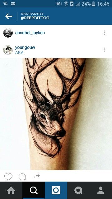 Deer tattoo Deer Head Tattoo, Stag Tattoo, Tattoo For Boyfriend, Hunting Tattoos, Country Tattoos, Deer Tattoo, Strength Tattoo, Symbolic Tattoos, Tattoo Models