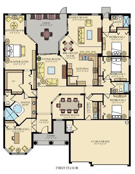 Housing Plans, House Drawings, Plan Layout, Sims House Plans, House Layout, Spanish Style Homes, Modern Farmhouse Plans, House Blueprints, Level Homes