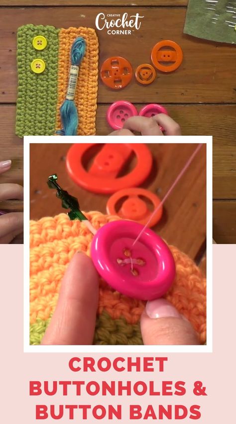 Crochet designer Linda Permann shares three different methods for making buttonholes, then walks you through the process of designing and spacing your buttonholes on a button band. With Linda’s simple formulas and step-by-step guidance, you’ll see how easily you can create professional-looking cardigans, button-up vests and more! How To Add Buttons To Crochet, Poncho Patterns, Crochet Button, Crochet Knit Stitches, Yarn Storage, Creative Crochet, Knit Stitches, Crochet Tips, Crochet Poncho Patterns