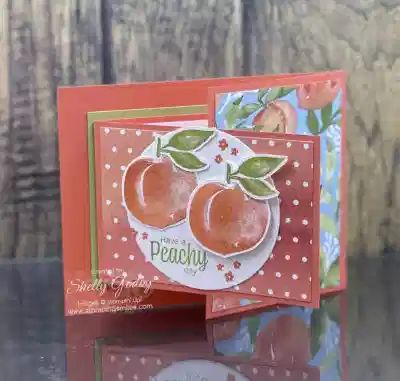 Fruit Cards, Sweet As A Peach, Youre A Peach, Folding Techniques, Card Folds, Handmade Greeting Cards, Summer Cards, Fold Cards, Card Making Tutorials