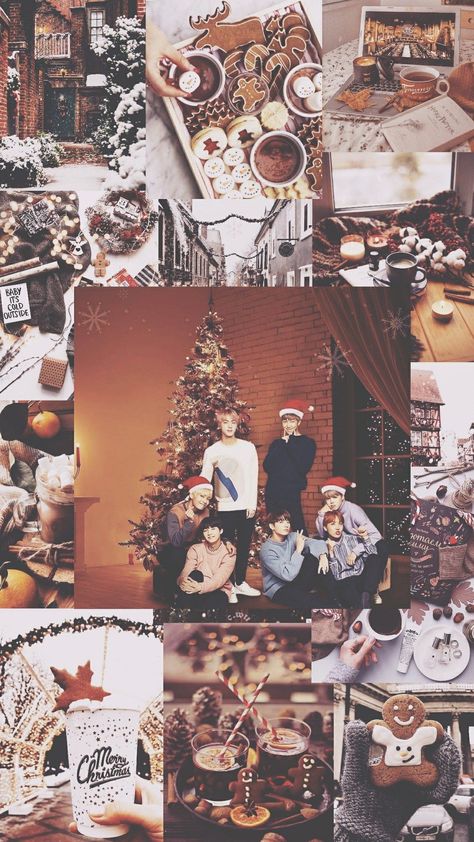 BTS Christmas Aesthetic Wallpaper Bts Christmas Aesthetic, Xmas Aesthetic Wallpaper, Xmas Aesthetic, Collage Wallpapers, Christmas Wallpaper Aesthetic, Bts Christmas, Kpop Backgrounds, Kpop Iphone Wallpaper, Xmas Wallpaper