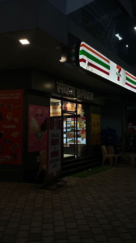 #7eleven #aesthetic #snacks #popcorn #nighttime Seven Eleven Aesthetic Night, Seven Eleven Aesthetic, 7 Eleven Aesthetic, Eleven Aesthetic, Aesthetic Snacks, Seven Eleven, Chilled Beer, 7 Eleven, Fictional World