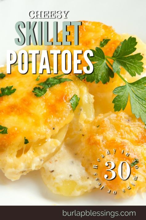 Cheesy Skillet Potatoes - My Recipe Magic Potatoes Baked, Skillet Potatoes, Potato Pasta, Savory Dinner, Cheesy Potatoes, How To Cook Potatoes, Magic Recipe, Scalloped Potatoes, Skillet Meals