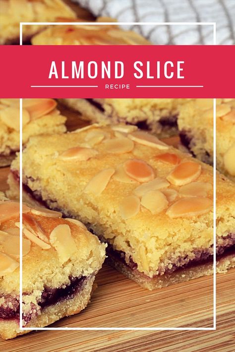 Almond Slice - Baking with Granny Sliced Almonds Recipes, Almond Slice, Mr Kipling, Weight Watcher Desserts, Slice Recipe, Sweet Pastry, Tray Bake Recipes, Bakewell Tart, Dessert Aux Fruits