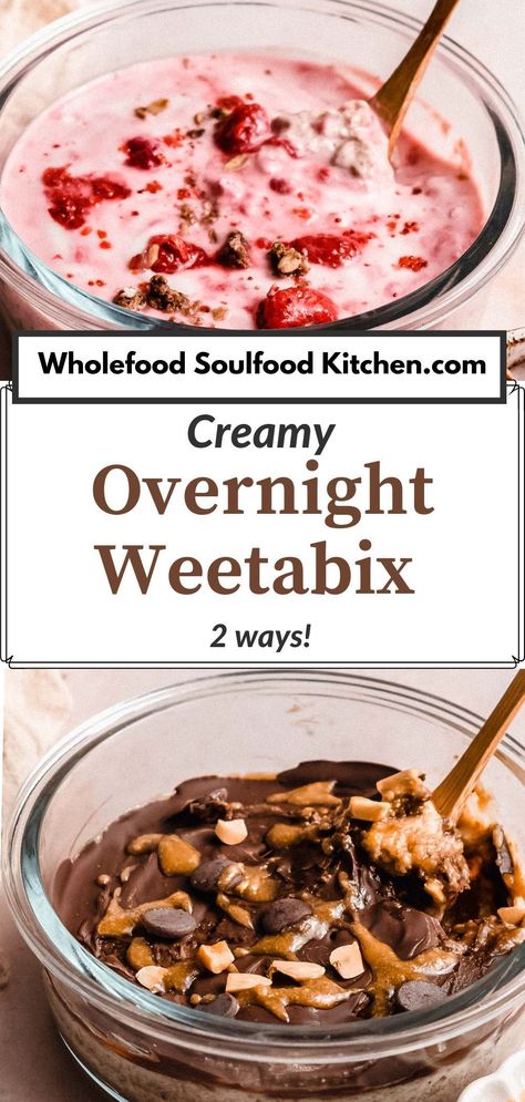 High Protein Weetabix Breakfast, Overnight Protein Weetabix Recipes, Healthy Overnight Weetabix Recipes, Alternative Breakfast Ideas, Protein Weetbix Breakfast, Overnight Weetbix Protein, Weetabix Overnight Oats, Overnight Weetbix Recipe, Overnight Wheatbix Recipe