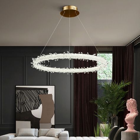 Pendant Lighting Living, Led Crystal Chandelier, Luxury Lamps, Ceiling Lamps Bedroom, Simple Living Room, Bedroom Ceiling, Hanging Ceiling Lights, Lamp Modern, Chandelier Light