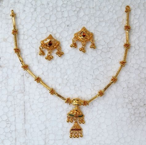 Necklace 12.000gm 42350/- Earring 2.400gm 8800/- 10 To 12 Grams Gold Necklace, 12 Grams Gold Necklace, Muslim Jewellery, Latest Gold Ring Designs, Simple Necklace Designs, Baby Jewellery, 1 Gram Gold Jewellery, Clean Gold Jewelry, Churidar Designs