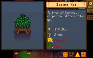 Tired of having to wait a lifetime to get the Junimo Hut? Want Robin to build it? Or do you simply want the friendship with Wizard to be more useful? Well, all that and more is included in this mod. Sdv Junimo Hut Layout, Junimo Hut Stardew Valley, Stardew Valley Robin Buildings, Stardew Valley Junimo Hut Layout, Junimo Hut Layout, Stardew Valley Tips, Hut House, The Friendship, Black Tree