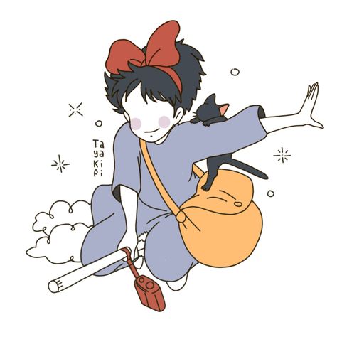 follow tayakifi on insta for more art like this #kiki #kikideliveryservice #ghibli #ghiblistudio Kikis Delivery Service Art, Kiki's Delivery Service Tattoo, Ghibli Tattoo, Kiki Delivery, Ghibli Artwork, Kiki's Delivery Service, Studio Ghibli Art, Cute Animal Drawings Kawaii, Graphic Design Lessons