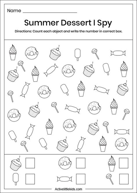 Summer I spy worksheets for kindergarten - Active Little Kids I Spy Worksheets For Kids, I Spy Worksheets, Counting Worksheets For Kindergarten, Free Printable Alphabet Worksheets, Color Worksheets For Preschool, Preschool Program, Summer Worksheets, Fun Worksheets For Kids, Summer Math