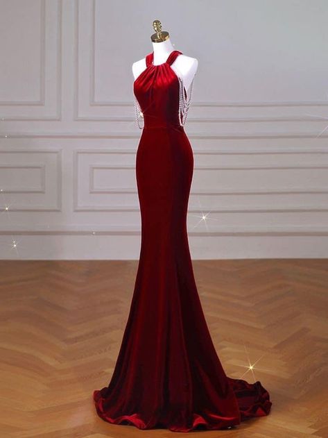 Mermaid Party Dress, Beaded Party Dress, Velvet Party Dress, Floral Dress Formal, Dress Luxury, Dress Bride, Floor Length Prom Dresses, Velvet Clothes, Fishtail Dress